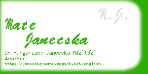 mate janecska business card
